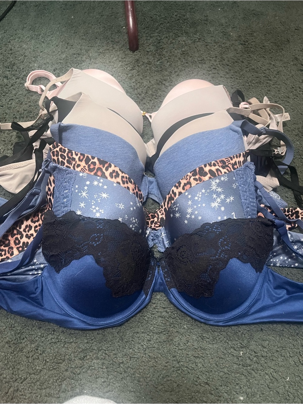 adidas Light Blue & Black Everyday T-Shirt Bras - Pack